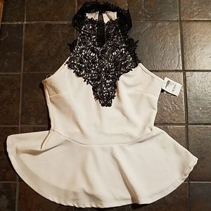 Black/white dressy tank